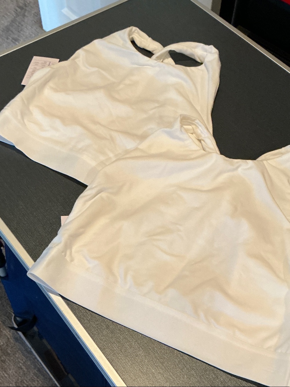 2 Women's White Crossback Bralette